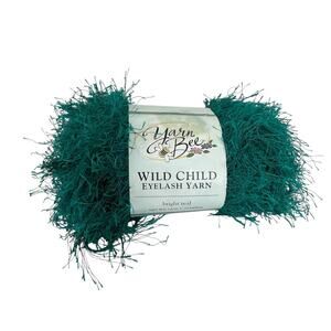 Yarn Bee Wild Child Eyelash Yarn, Bright Teal 50 g, 75 yds, Polyester